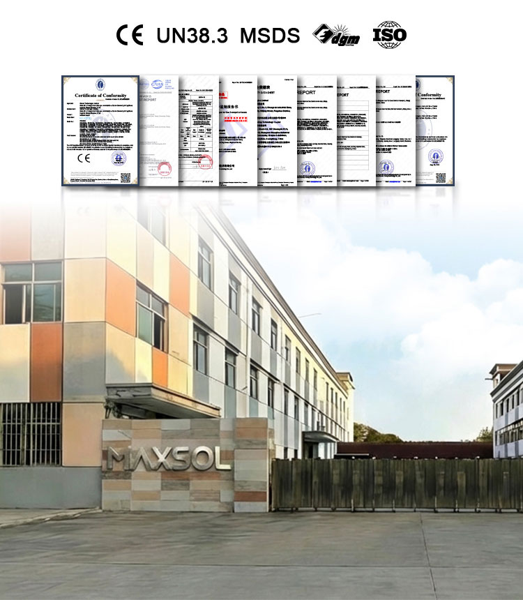 Certifications Maxsol et brevets