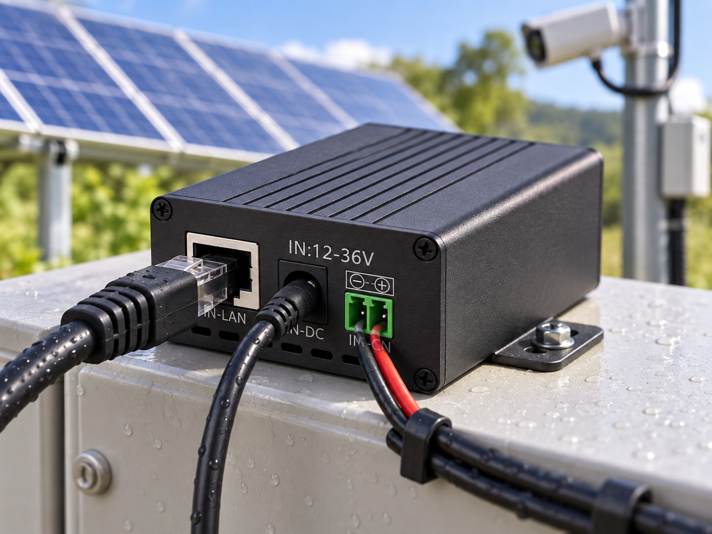 Convertisseur Maxsol POE24V DC vers PoE avec écran LCD de tension