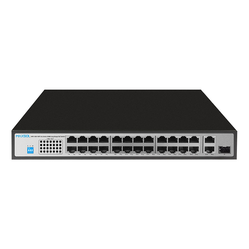 Commutateur Fast Ethernet PoE+ à 24 ports avec liaisons montantes Gigabit