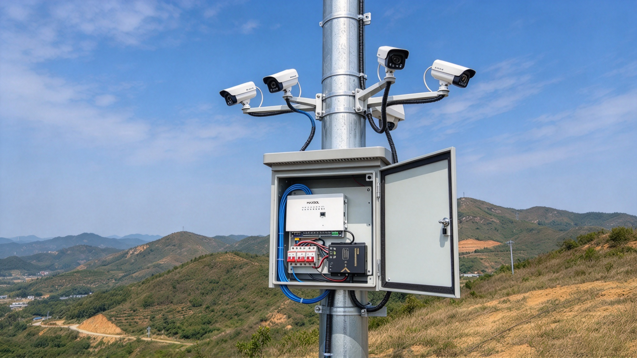 Coffret solaire autonome avec commutateur PoE industriel