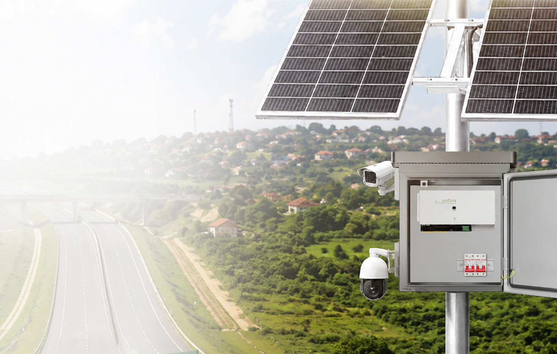 Coffret solaire autonome avec commutateur PoE industriel