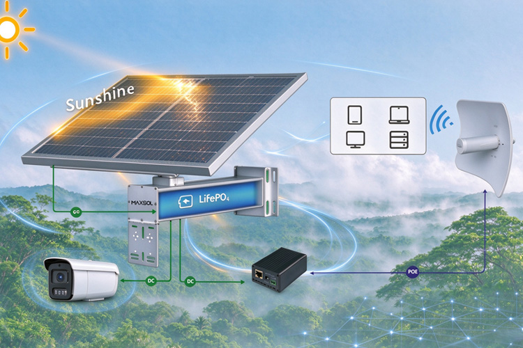 Alimentation solaire pour caméras IP et CPE sans fil