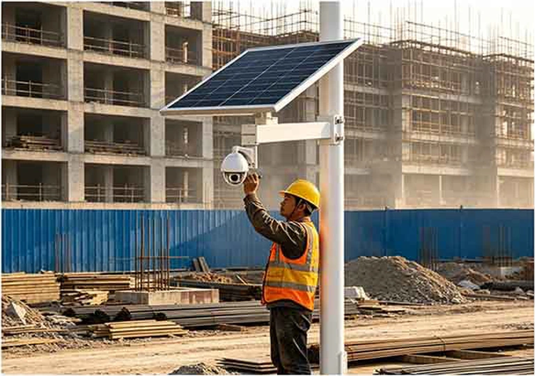 Installation d’un système de surveillance solaire sur un chantier